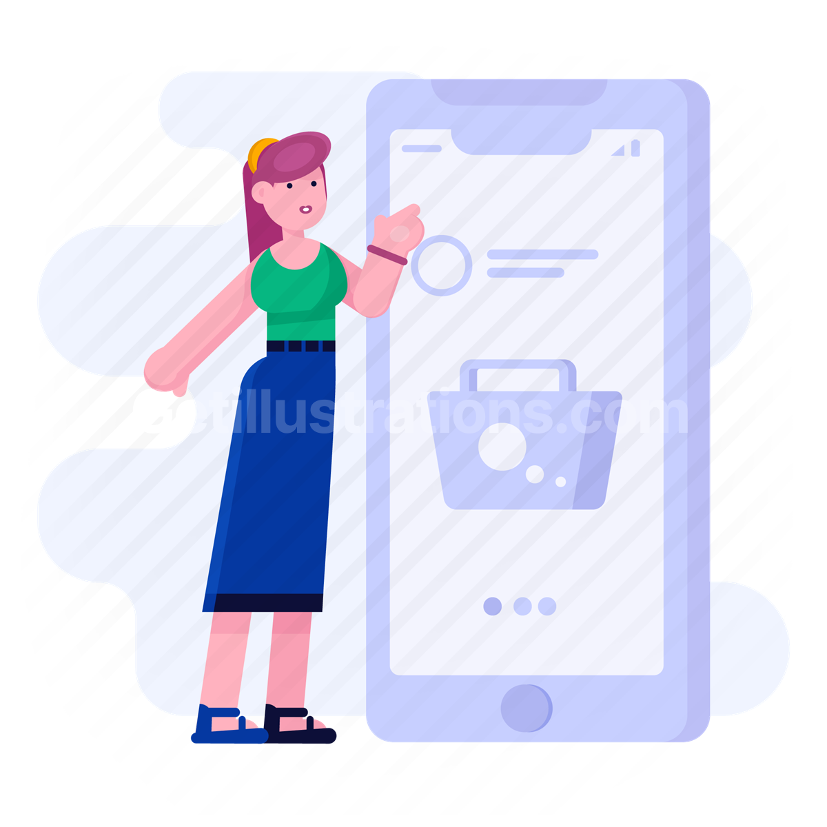 shopping, mobile, smartphone, device, purchase, cart, people
